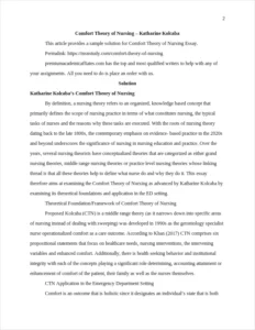 Comfort Theory of Nursing – page 2