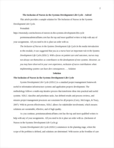 Inclusion of Nurses in the Systems Development Life Cycle – page 2