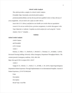 Solved Article Analysis – page 2