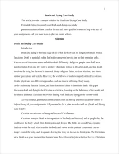 Death and Dying Case Study – page 2