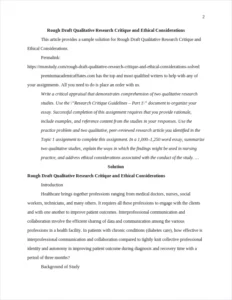 Rough Draft Qualitative Research Critique and Ethical Considerations – page 2