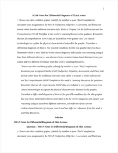 SOAP Notes for Differential Diagnosis of Skin Lesions – page 2