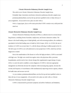 Chronic Obstructive Pulmonary Disorder Sample Essay – page 2