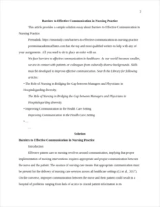 Barriers to Effective Communication in Nursing Practice – page 2