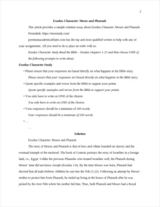 Exodus Character: Moses and Pharaoh – page 2