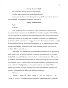 Nursing Discussion Reply – page 2
