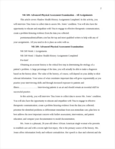 NR 509: Advanced Physical Assessment Examination – page 2