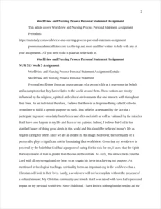 Worldview and Nursing Process Personal Statement Assignment – page 2
