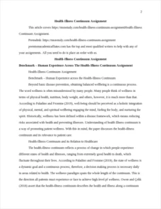 Health-Illness Continuum Assignment – page 2