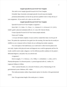 Sample Episodic/Focused SOAP Note Template – page 2