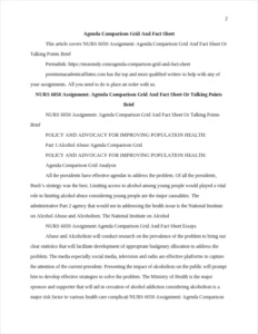 Agenda Comparison Grid And Fact Sheet – page 2
