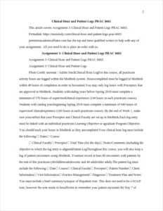 Clinical Hour and Patient Logs PRAC 6665 – page 2