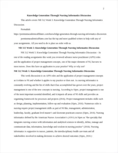 Knowledge Generation Through Nursing Informatics Discussion – page 2