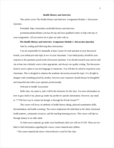 Health History and Interview – page 2