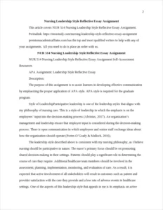 Nursing Leadership Style Reflective Essay Assignment – page 2
