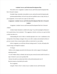 Academic Success and Professional Development Plan – page 2