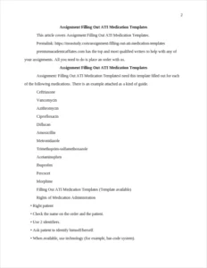 Assignment Filling Out ATI Medication Templates – page 2
