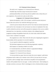 GCU Outcome & Process Measures – page 2