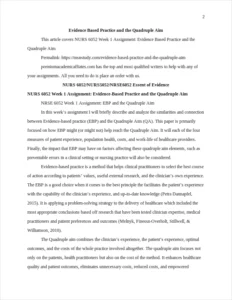 Evidence Based Practice and the Quadruple Aim – page 2
