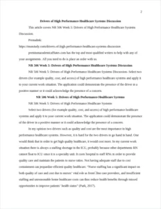 Drivers of High Performance Healthcare Systems Discussion – page 2
