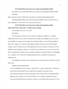 NURS 6050 Policy and Advocacy for Improving Population Health – page 2