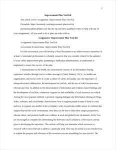 Improvement Plan Tool Kit – page 2