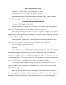 Policy/Regulation Fact Sheet – page 2