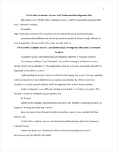 NURS 6003 Academic Success And Professional Development Plan – page 2