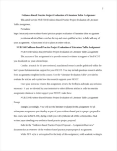 Evidence-Based Practice Project Evaluation of Literature Table Assignment – page 2
