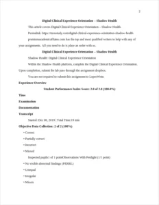 Digital Clinical Experience Orientation - Shadow Health – page 2