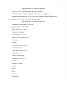 Hypothyroidism Soap Note Assignment – page 2