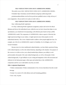 SELF- REFLECTION USING HAYS ADDRESSING MODEL – page 2