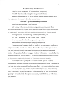 Capstone Change Project Outcomes – page 2