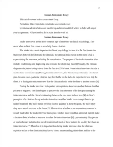 Intake Assessment Essay – page 2
