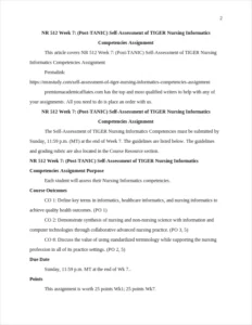 Self-Assessment of TIGER Nursing Informatics Competencies Assignment – page 2