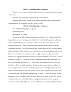 Epidemiology Paper Assignment – page 2