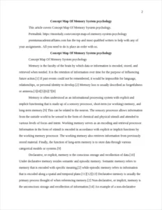 Concept Map Of Memory System psychology – page 2
