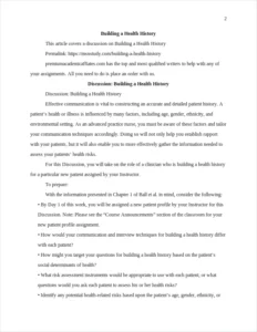 Building a Health History – page 2