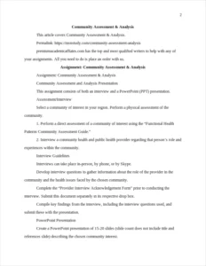 Community Assessment & Analysis – page 2