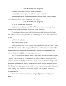 ARTS 100 Movie Review Assignment – page 2