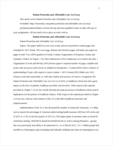 Patient Protection and Affordable Care Act Essay – page 2