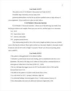 Case Study #4 DVT – page 2