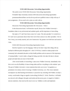 NURS 6003 Discussion: Networking Opportunities – page 2