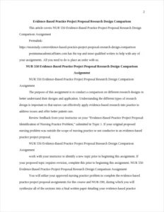 Evidence-Based Practice Project Proposal Research Design Comparison – page 2