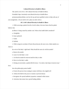 Cultural Diversity In Health & Illness – page 2