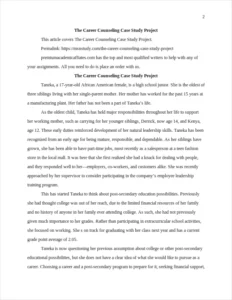 The Career Counseling Case Study Project – page 2