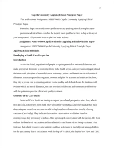 Capella University Applying Ethical Principles Paper – page 2