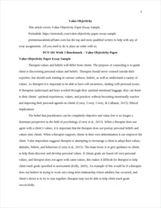 Value Objectivity Paper Essay Sample – page 2