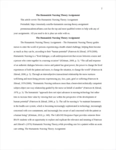 The Humanistic Nursing Theory Assignment – page 2