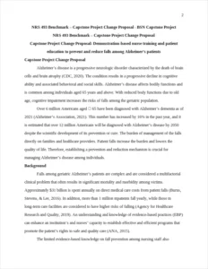 NRS 493 Benchmark – Capstone Project Change Proposal – page 2